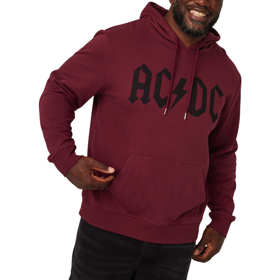 Buy AC/DC Men's Print Hoodie - Maroon - MyDeal Australia