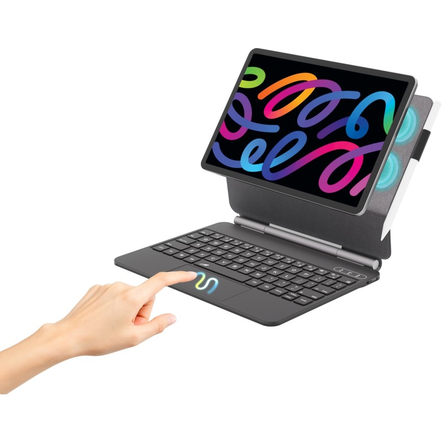 AIWA 10.1" Pro Smart Tablet with Magnetic Keyboard Case and Bonus Stylus - Black