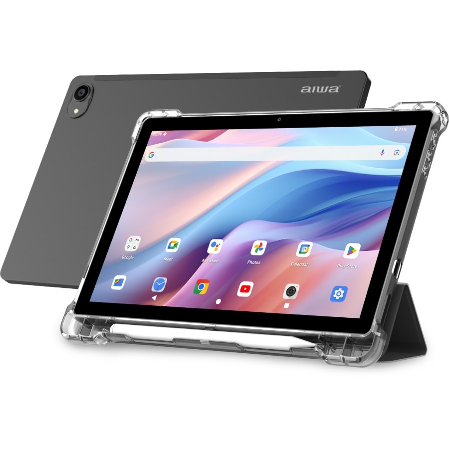 AIWA 10.1" Pro Wifi Tablet (Grey) with Stylus Pen and Foldable Case
