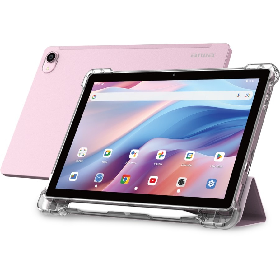 AIWA 10.1" Pro Wifi Tablet (Pink) with Stylus Pen and Foldable Case