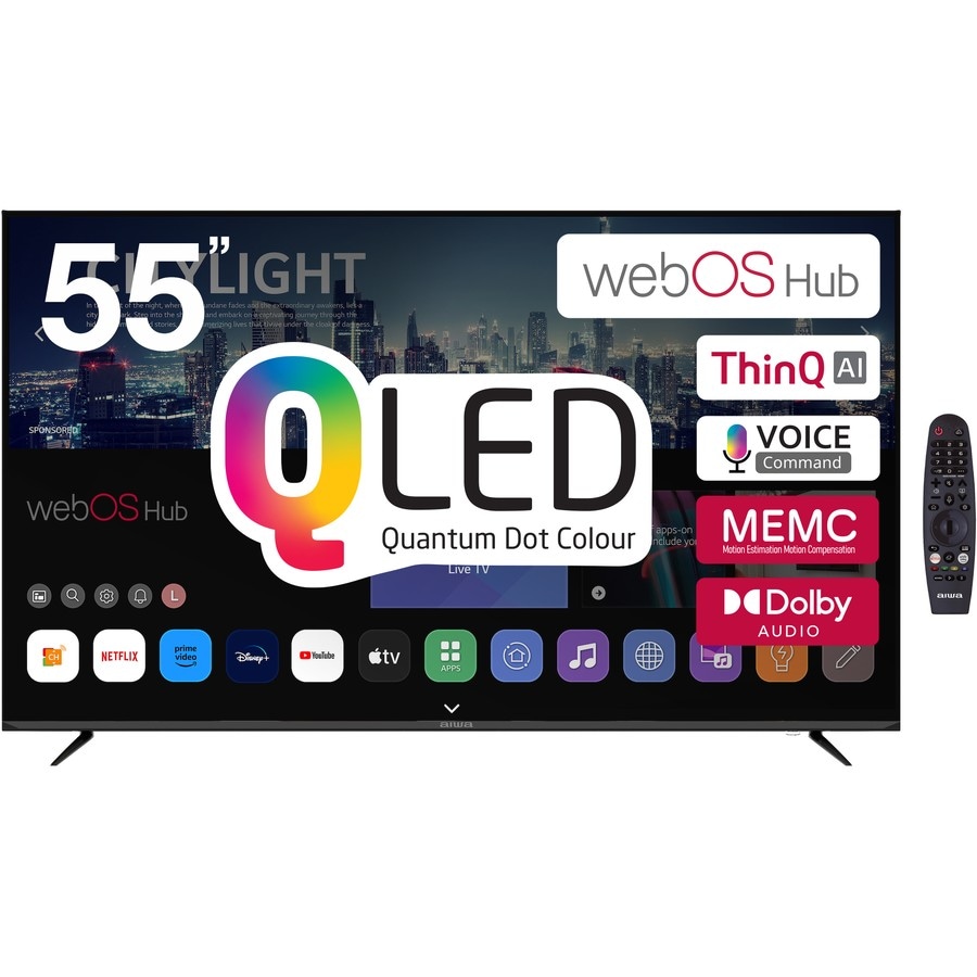 AIWA 55" 4K QLED WebOS Hub TV with Magic Remote