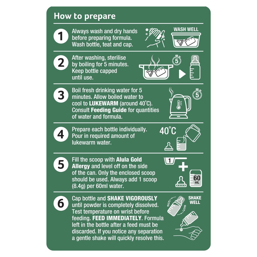 Alula Gold Allergy Infant Formula, 0-12 Months Rice 800g