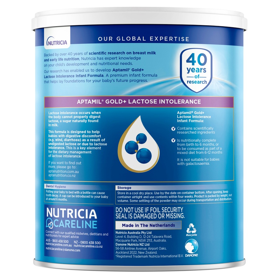 Aptamil Gold+ Lactose Intolerance Baby Infant Formula From Birth to 12 Months 900g