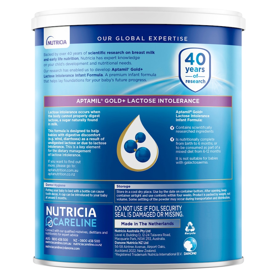Buy Aptamil Gold+ Lactose Intolerance Baby Infant Formula From Birth to ...