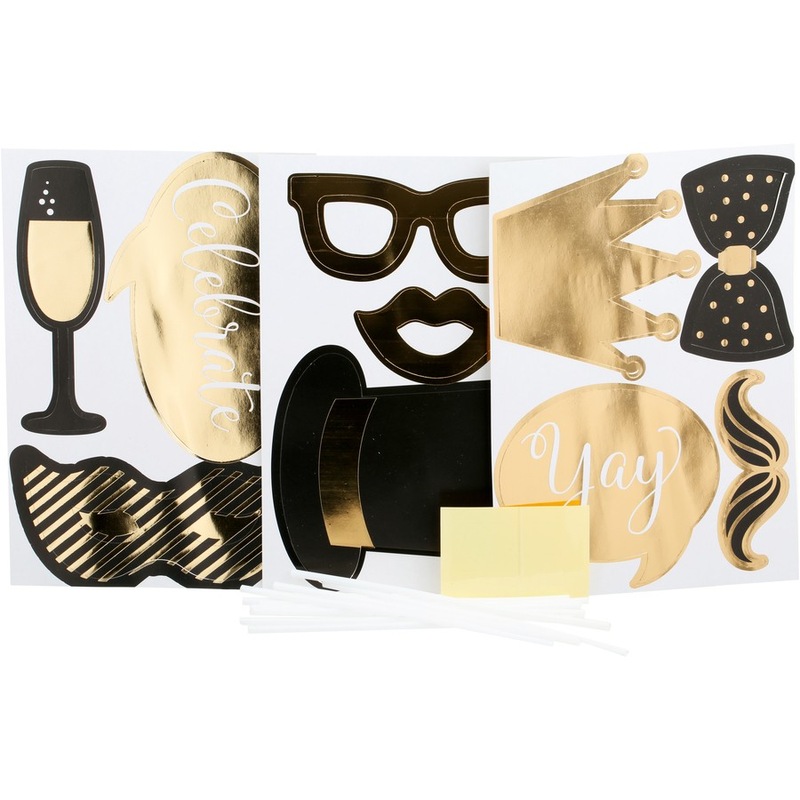 Buy Artwrap Black And Gold Party Photo Booth Costume Props MyDeal