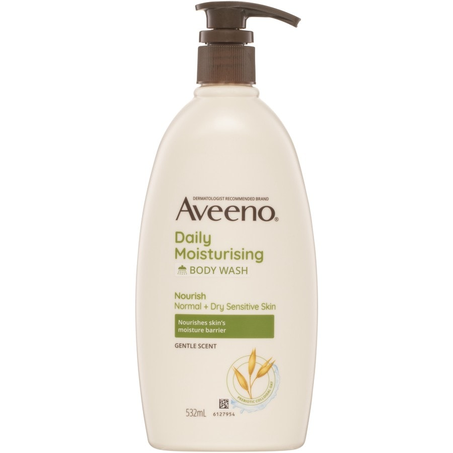 Aveeno Daily Moisturising Light Fragrance Gentle Scent Body Wash Nourish Normal Dry Sensitive Skin PH-Balanced 532mL