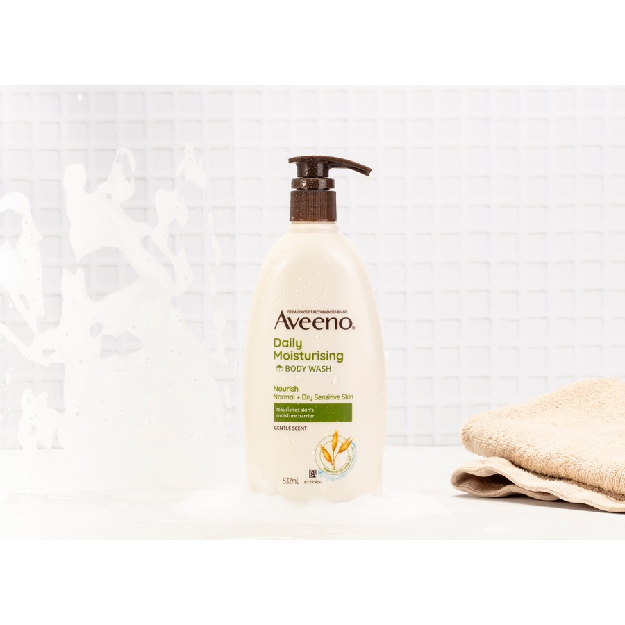 Aveeno Daily Moisturising Light Fragrance Gentle Scent Body Wash Nourish Normal Dry Sensitive Skin PH-Balanced 532mL