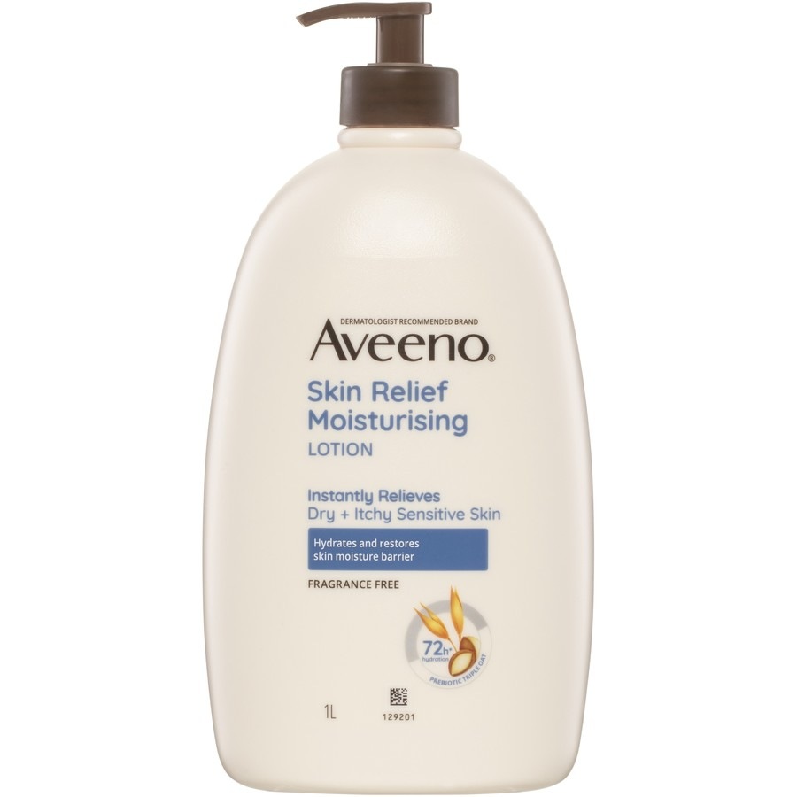 Aveeno Skin Relief Fragrance Free Body Lotion Shea Butter 72-Hour Intense Hydration Protect Extra Dry Itchy Sensitive Skin 1L