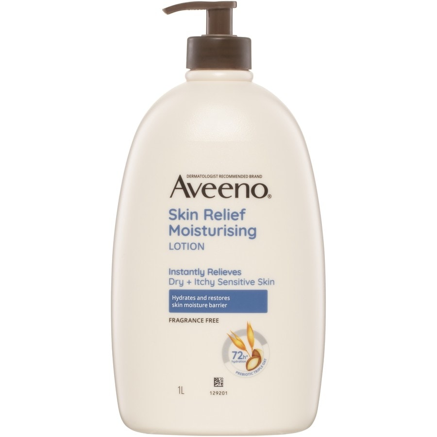Aveeno Skin Relief Fragrance Free Body Lotion Shea Butter 72-Hour Intense Hydration Protect Extra Dry Itchy Sensitive Skin 1L