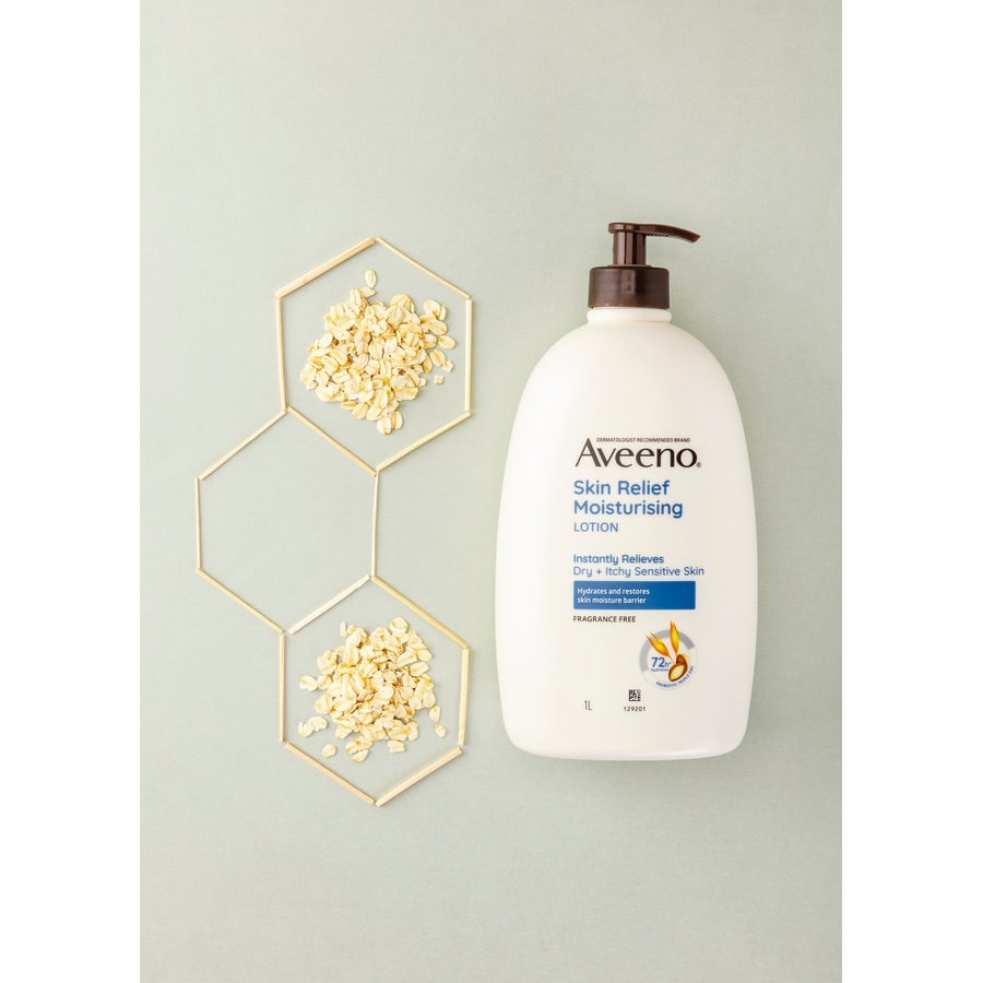 Aveeno Skin Relief Fragrance Free Body Lotion Shea Butter 72-Hour Intense Hydration Protect Extra Dry Itchy Sensitive Skin 1L