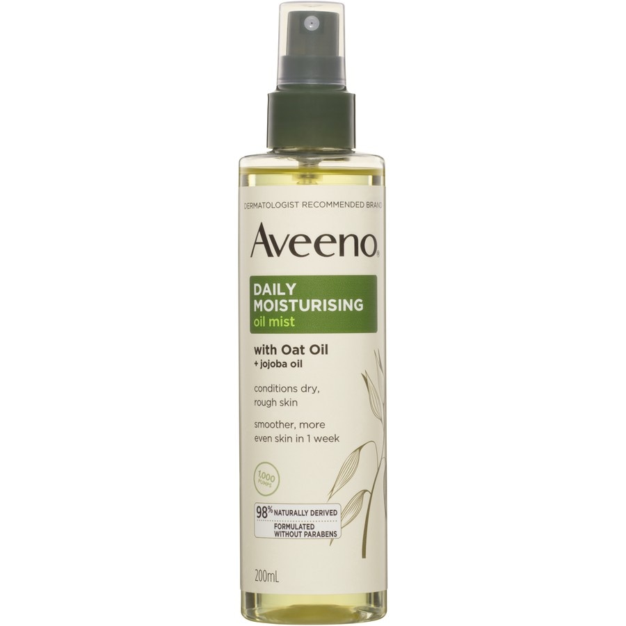 Aveeno Daily Moisturising Vitamin E Jojoba Oil Shea Butter Body Oil Mist Spray Dry Rough Sensitive Skin 200mL