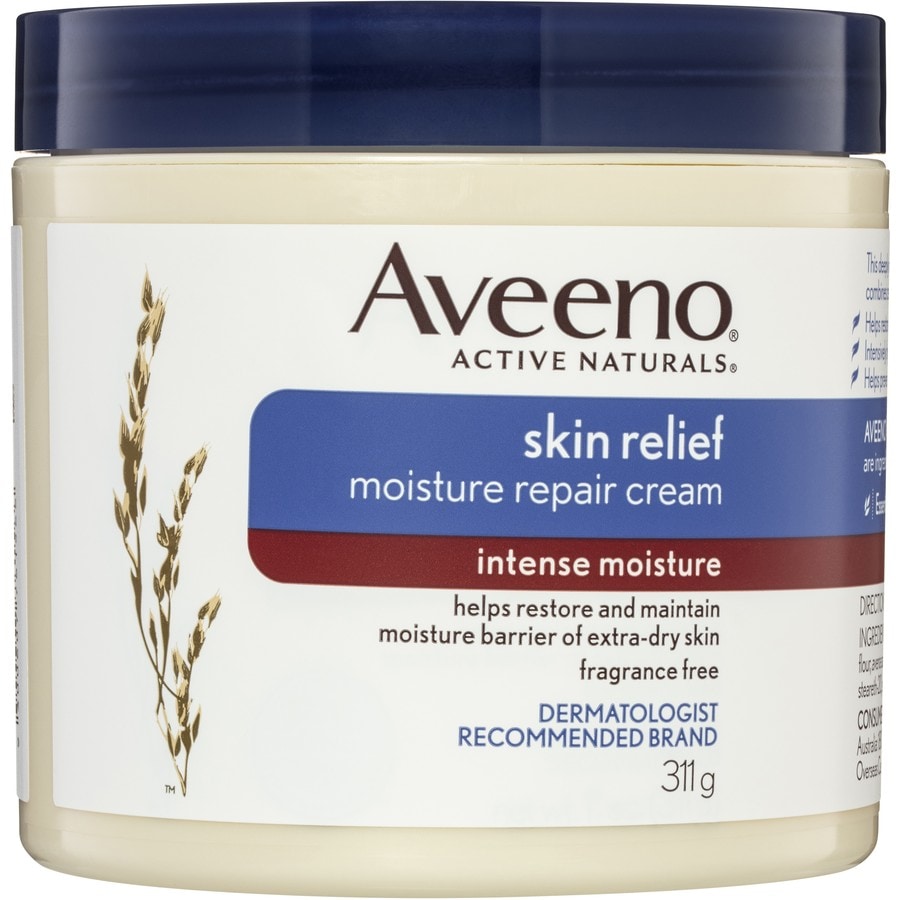Aveeno Skin Relief Intense Moisture Repair Fragrance Free Body Cream 24-Hour Hydration Restore Very Dry Sensitive Skin 311g