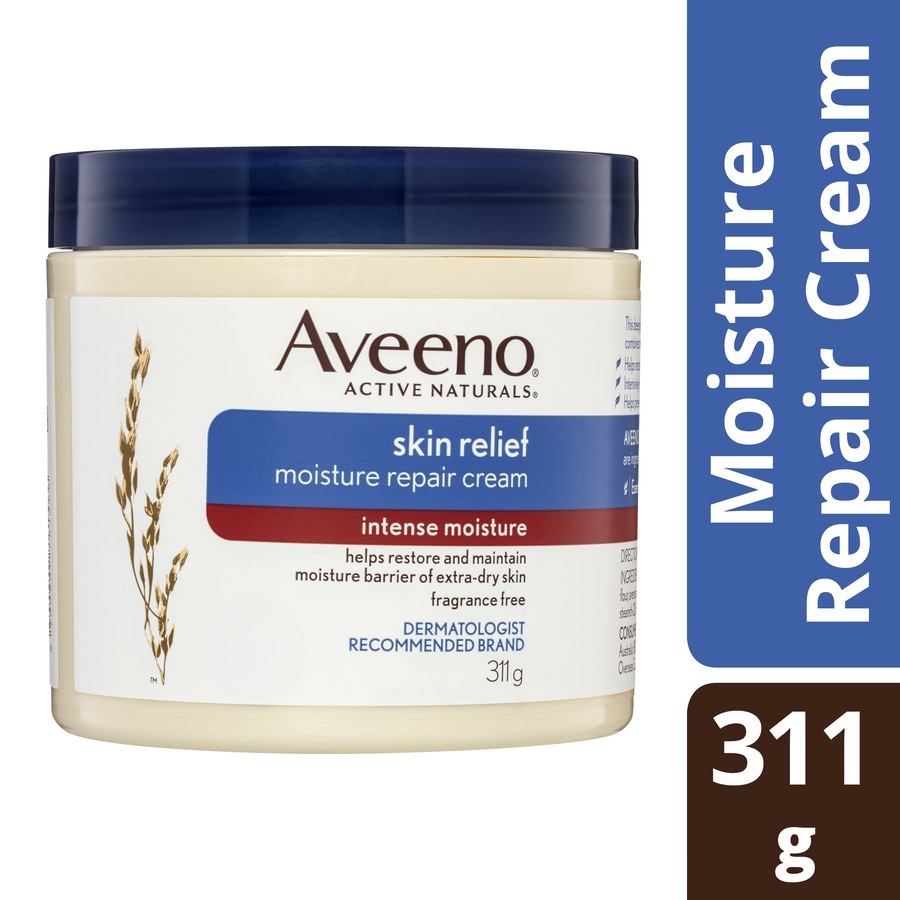 Aveeno Skin Relief Intense Moisture Repair Fragrance Free Body Cream 24-Hour Hydration Restore Very Dry Sensitive Skin 311g