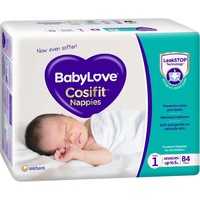 BabyLove Cosifit Newborn Nappies Size 1 (up to 5kg) 84 Pack