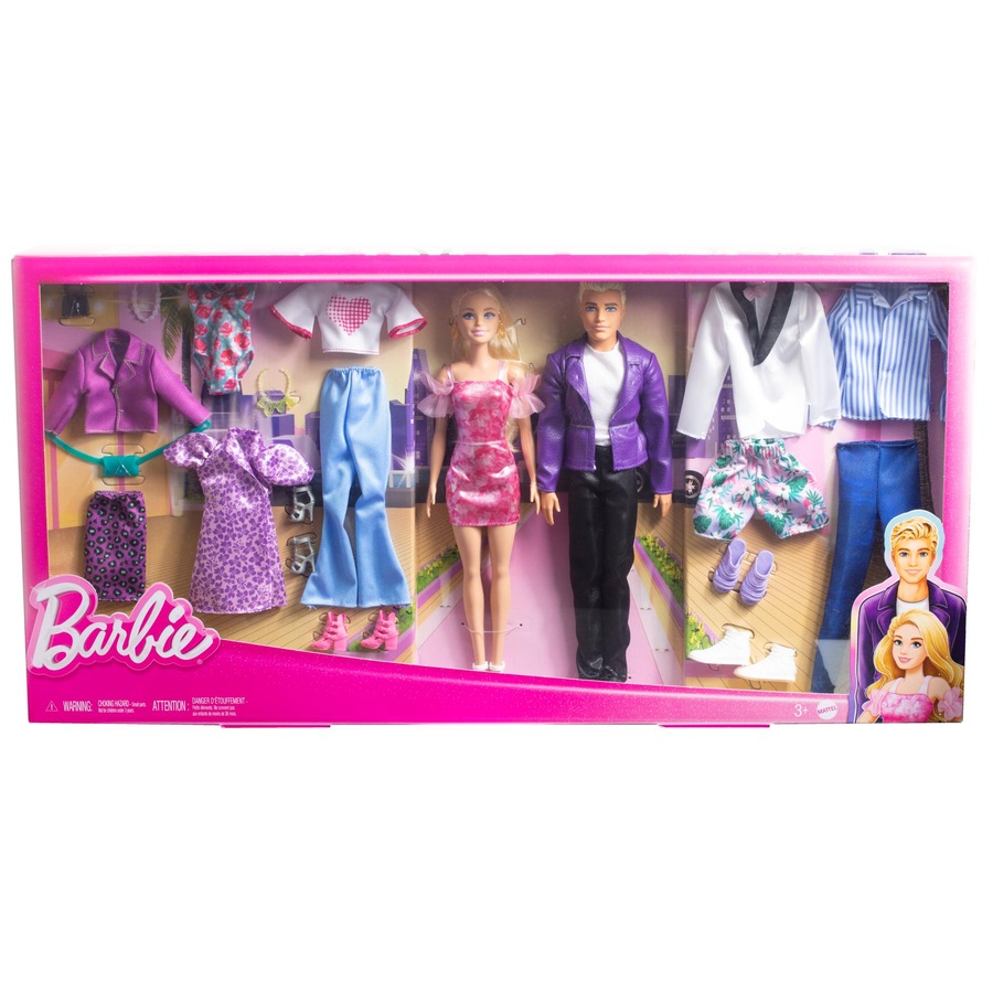 Barbie & Ken Doll Fashion Set with Clothes & Accessories
