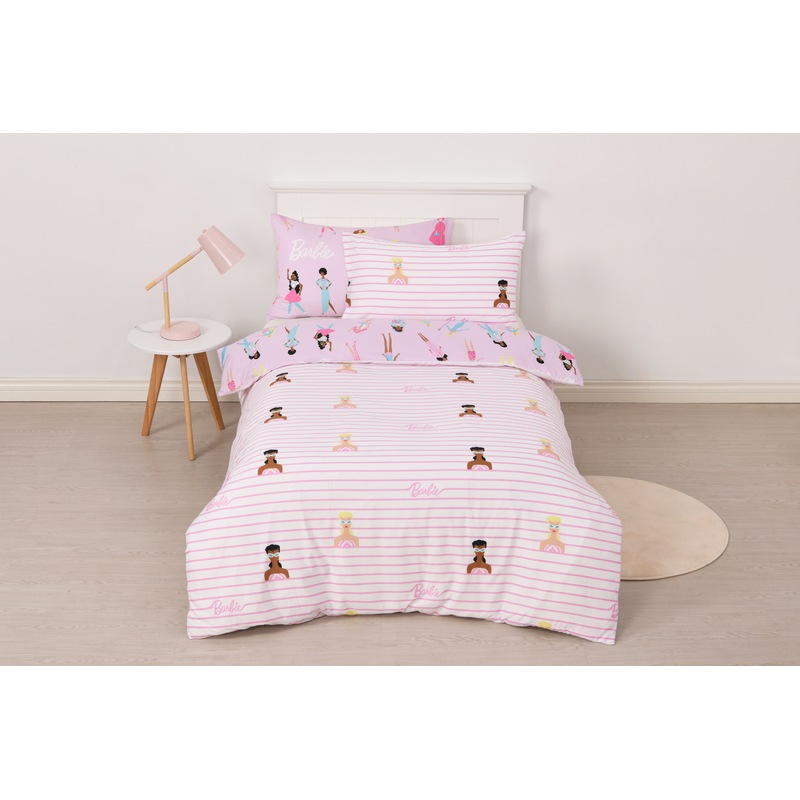 Buy Barbie Team Barbie Quilt Cover Set Single Bed MyDeal
