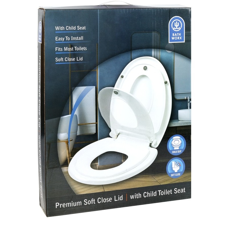 Buy Bath Worx Soft Close Toilet Seat with Child Seat MyDeal