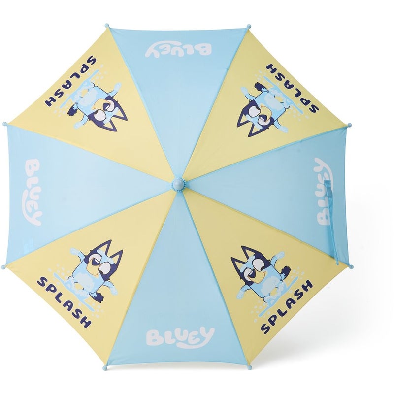 Buy Bluey Kids Print Umbrella - Aqua & Yellow - MyDeal