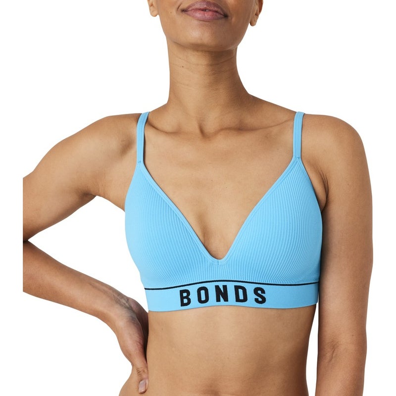 Buy Bonds Women's Retro Rib Wirefree Bra - Blue Bell - MyDeal