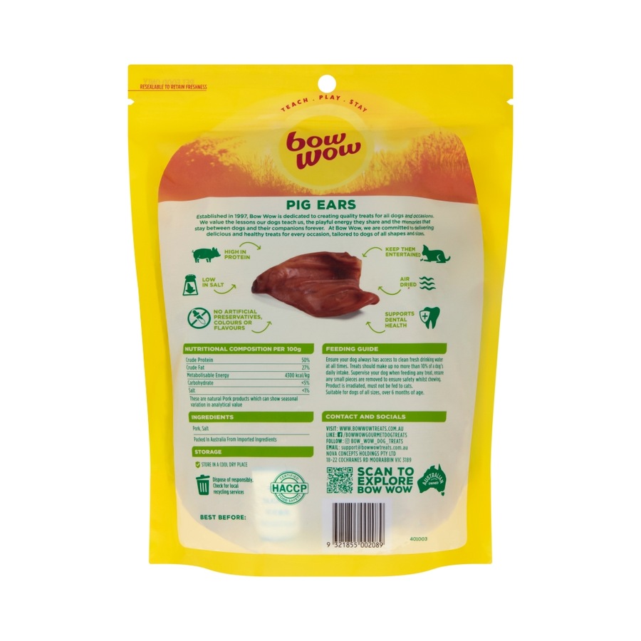 Bow Wow Pigs Ear Dog Treats 10 Pack