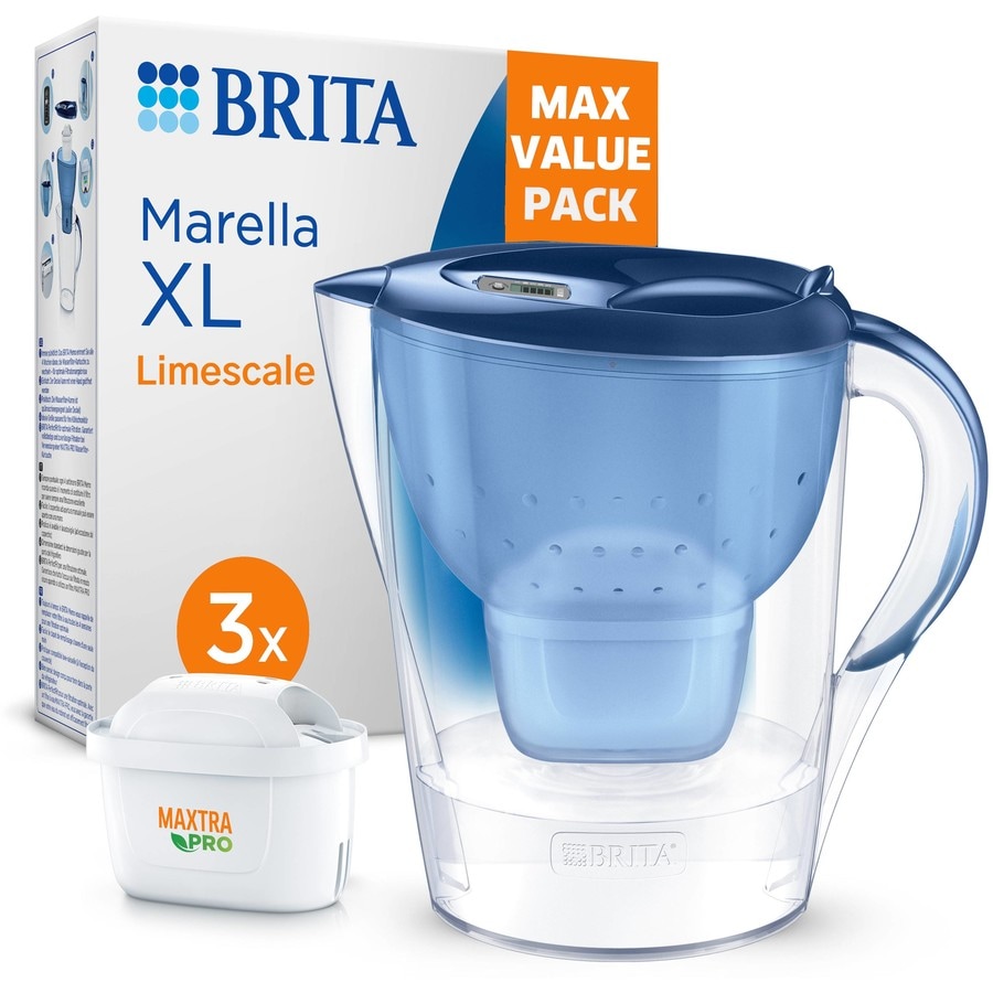 Brita Water Filter Jug Premium Pack Marella XL 3.5L - Blue