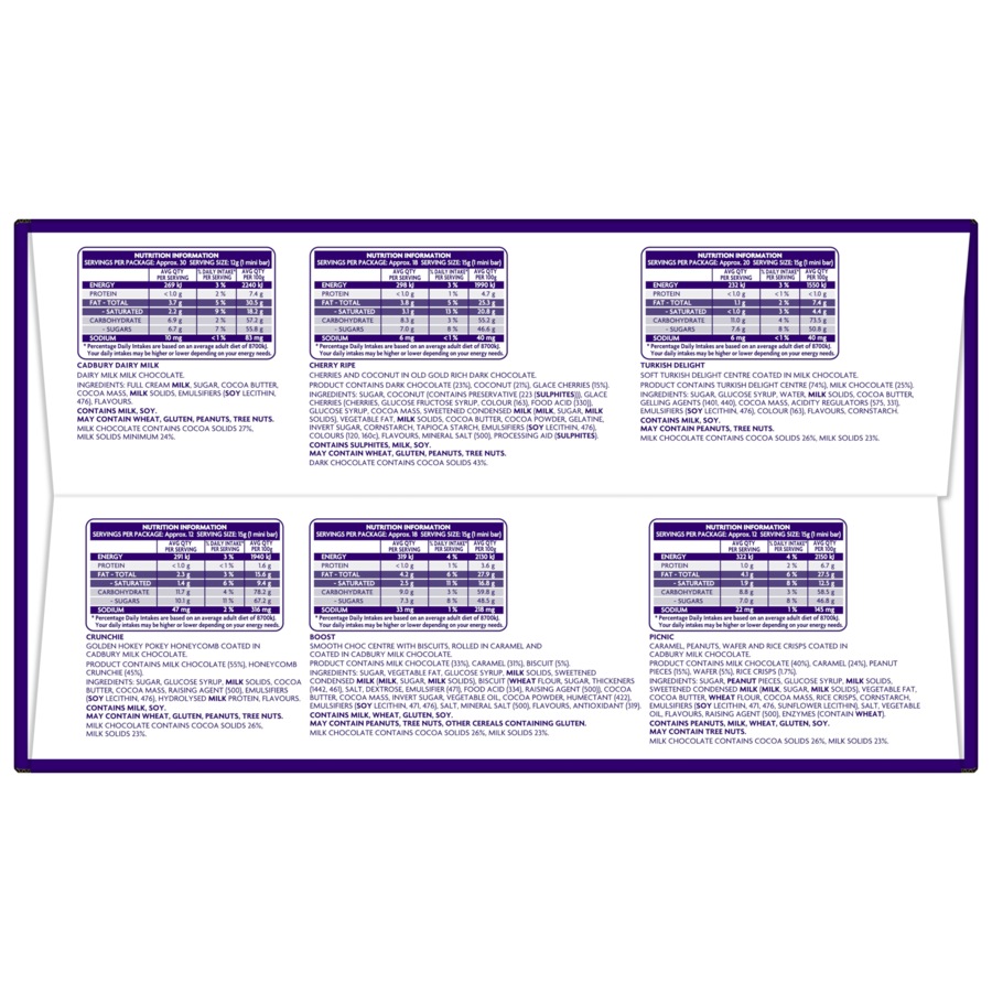 Cadbury Variety Jumbo Chocolate Box 110 pieces 1.56kg