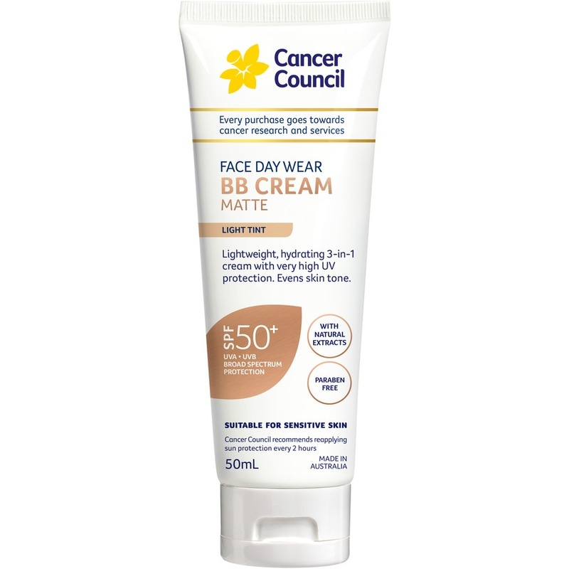 Buy Cancer Council Face Day Wear BB Cream Matte SPF 50+ 50mL Light Tint MyDeal