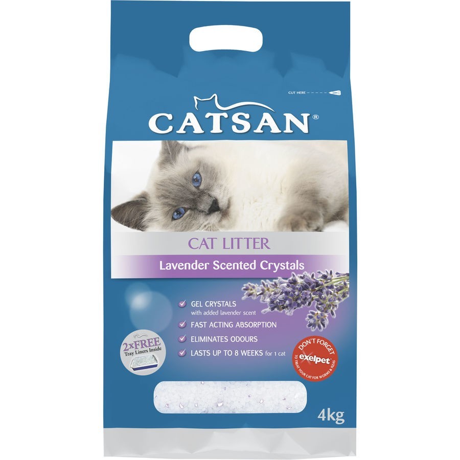 Buy Catsan Lavender Scented Cat Litter Crystals 4kg - MyDeal Australia - Cat Litter Odor Absorbing Crystals With Lavender