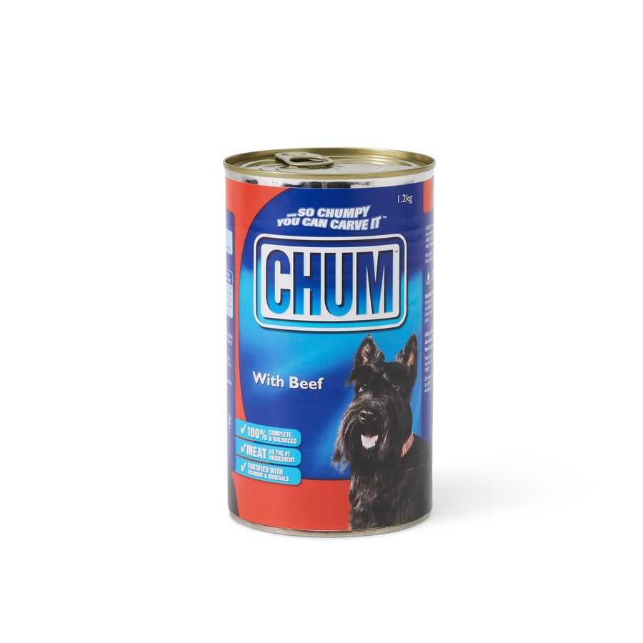 Chum Beef Wet Dog Food 12 x 1.2kg