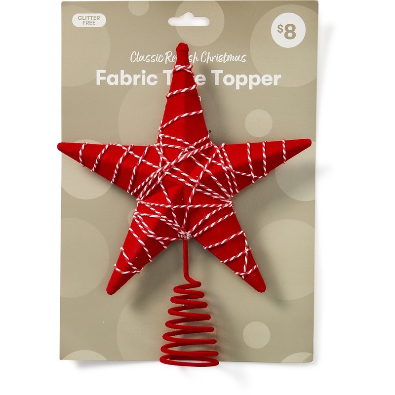 Buy Classic Refresh Christmas Fabric Tree Topper, 26cm Red Star MyDeal