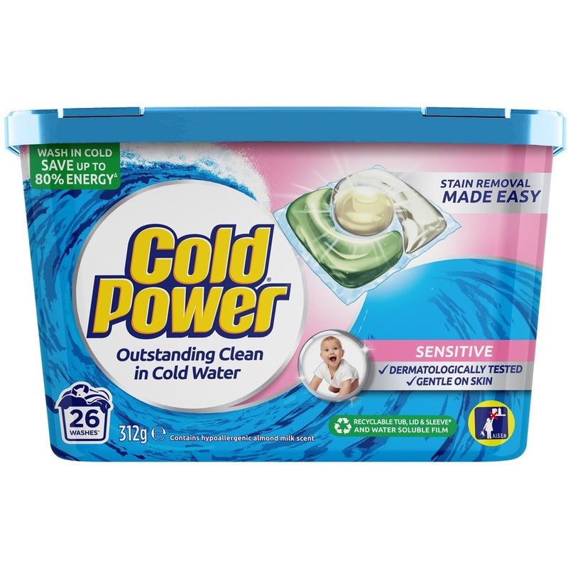Buy Cold Power Sensitive Laundry Triple Capsules 26 Pack - MyDeal