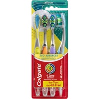Colgate 360º Advanced Whole Mouth Health Manual Toothbrush, Value 4 Pack, Medium Bristles