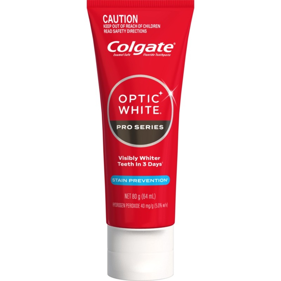 Colgate Optic White Pro Series Stain Prevention Teeth Whitening Toothpaste, 80g, Enamel Safe, with 5% Hydrogen Peroxide