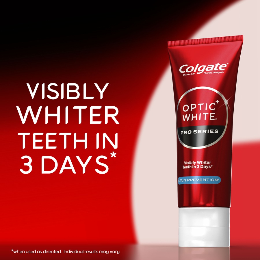 Colgate Optic White Pro Series Stain Prevention Teeth Whitening Toothpaste, 80g, Enamel Safe, with 5% Hydrogen Peroxide