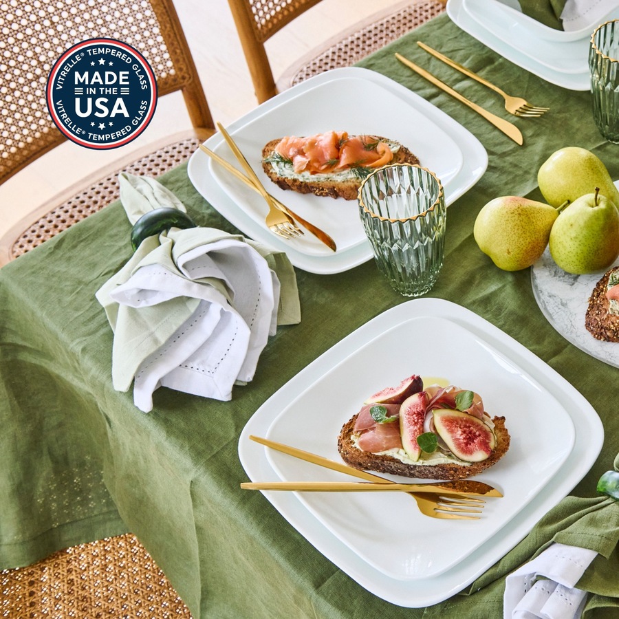 Corelle Square Pure White 12 Piece Dinner Set