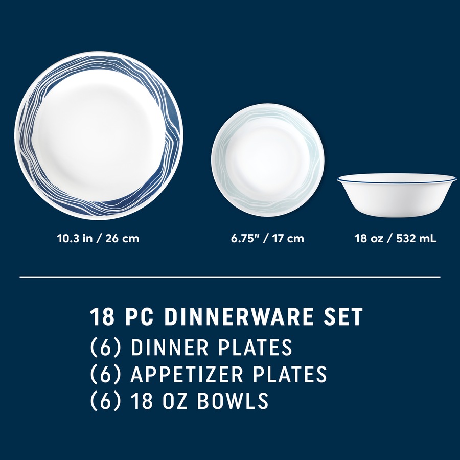 Corelle Acadia 18 Piece Dinner Set**