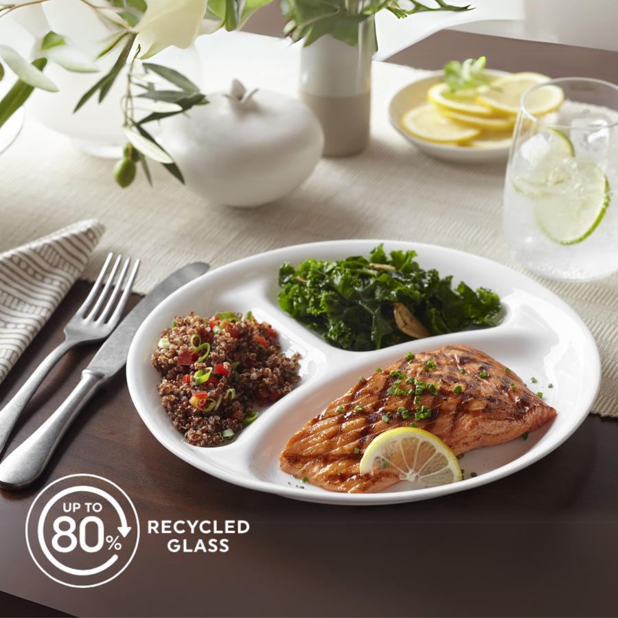 Corelle Divided Plate 26cm - Winter Frost White