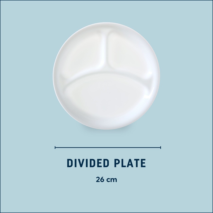 Corelle Divided Plate 26cm - Winter Frost White
