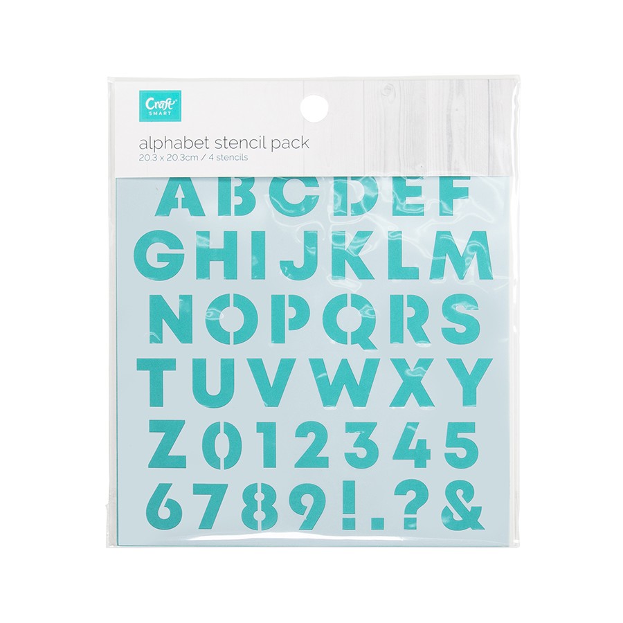 Buy Craftsmart Alphabet Stencil 4 Pack - MyDeal Australia