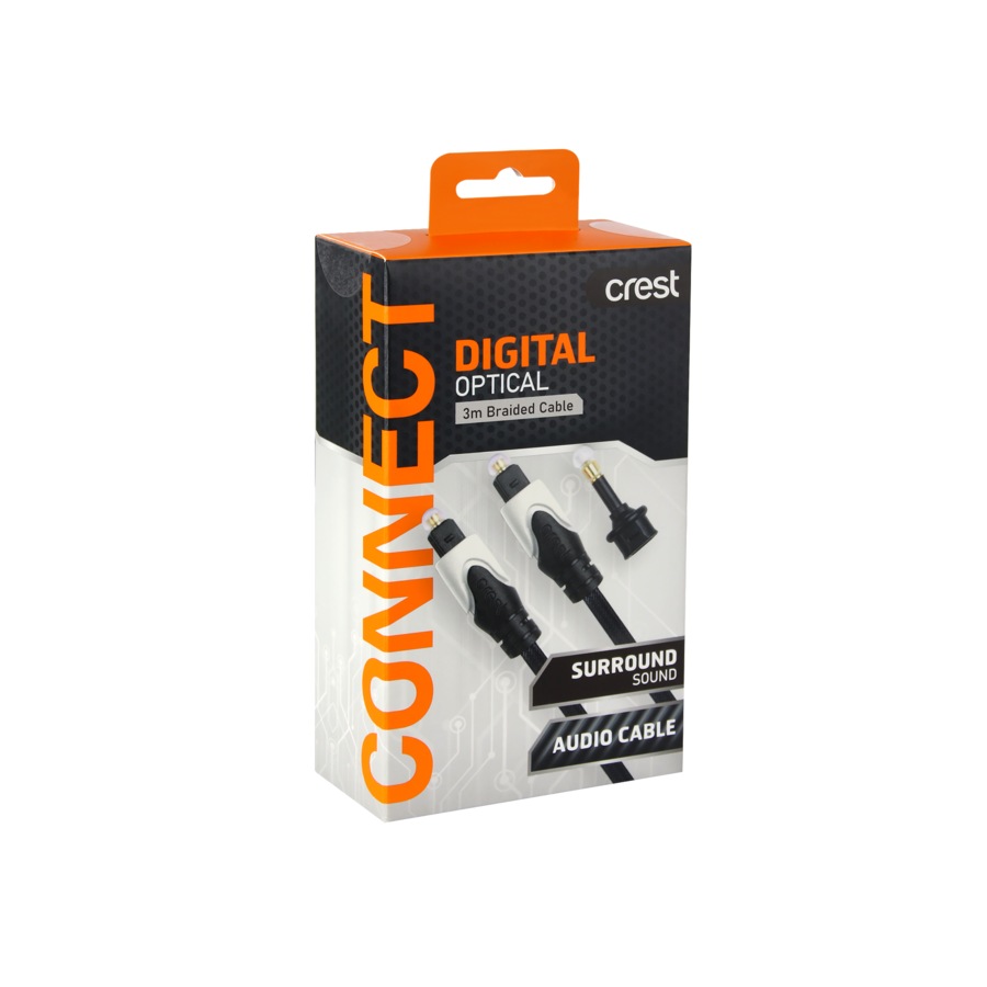 Crest Digital Audio Toslink to Toslink Cable 3m - Black