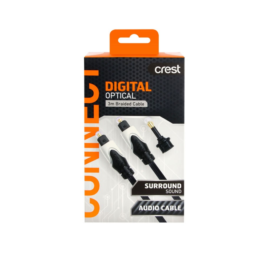 Crest Digital Audio Toslink to Toslink Cable 3m - Black