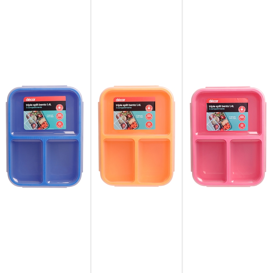 Decor Go Bento Box Triple Split - Assorted*