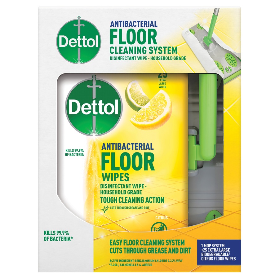 Dettol Floor Cleaning System & 25 Wipes