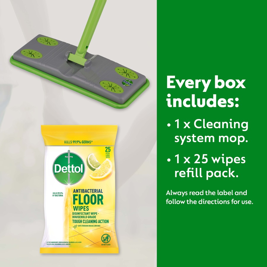Dettol Floor Cleaning System & 25 Wipes