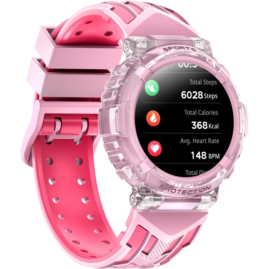 DGTEC 1.27 Kids Sport Smart Watch with Bluetooth in Pink