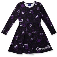 Disney Girls Descendants Long Sleeve Dress - Purple & Black