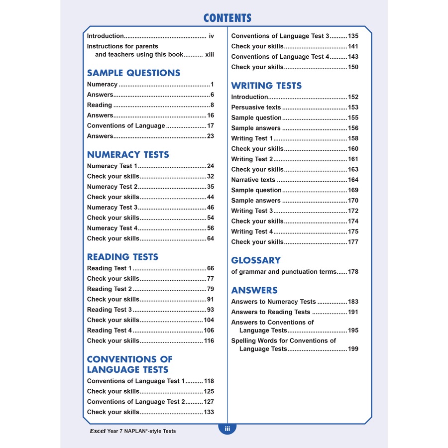Excel Year 7 Naplan Style Tests