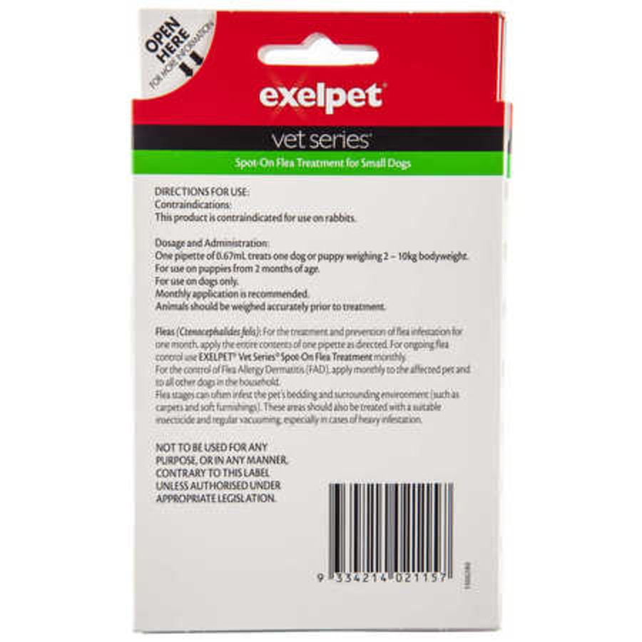 Exelpet Vet Series Spot-On Flea Treatment 2 Pack - Small Dogs