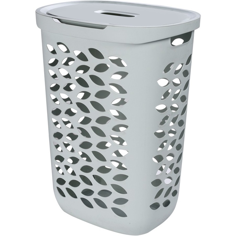 Ezy Storage Fleur 63L Laundry Hamper with Lid Pistachio MyDeal