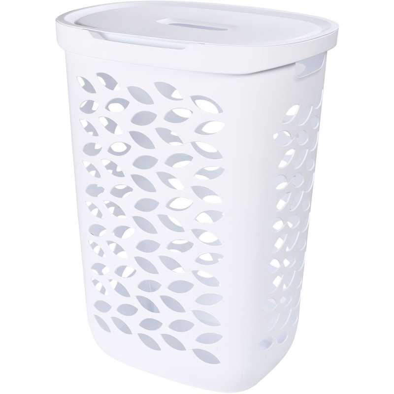 Buy Ezy Storage Fleur 63L Laundry Hamper with Lid - White - MyDeal